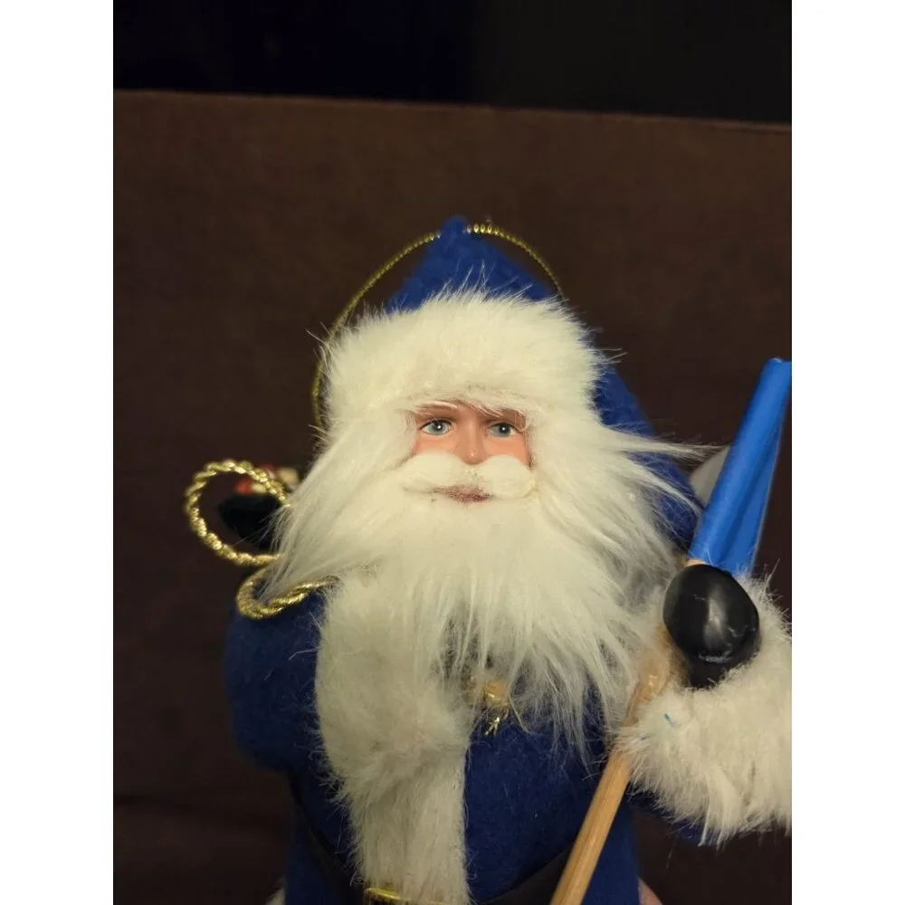 University of Kansas KU Jayhawk Santa Christmas Ornament Display 9.5‎ Inches